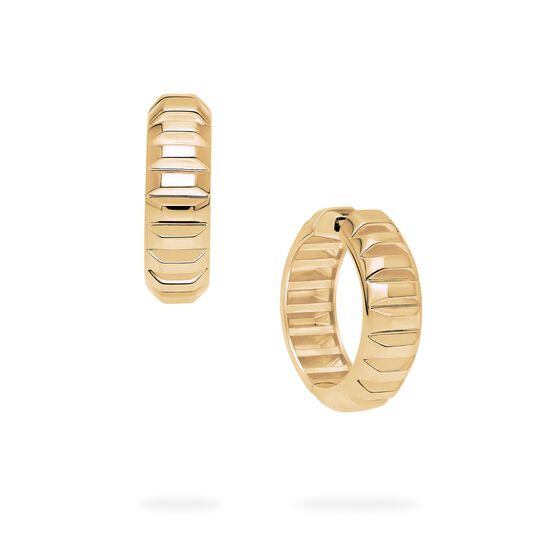 Yellow Gold Textured Hoops | Birks Essentials